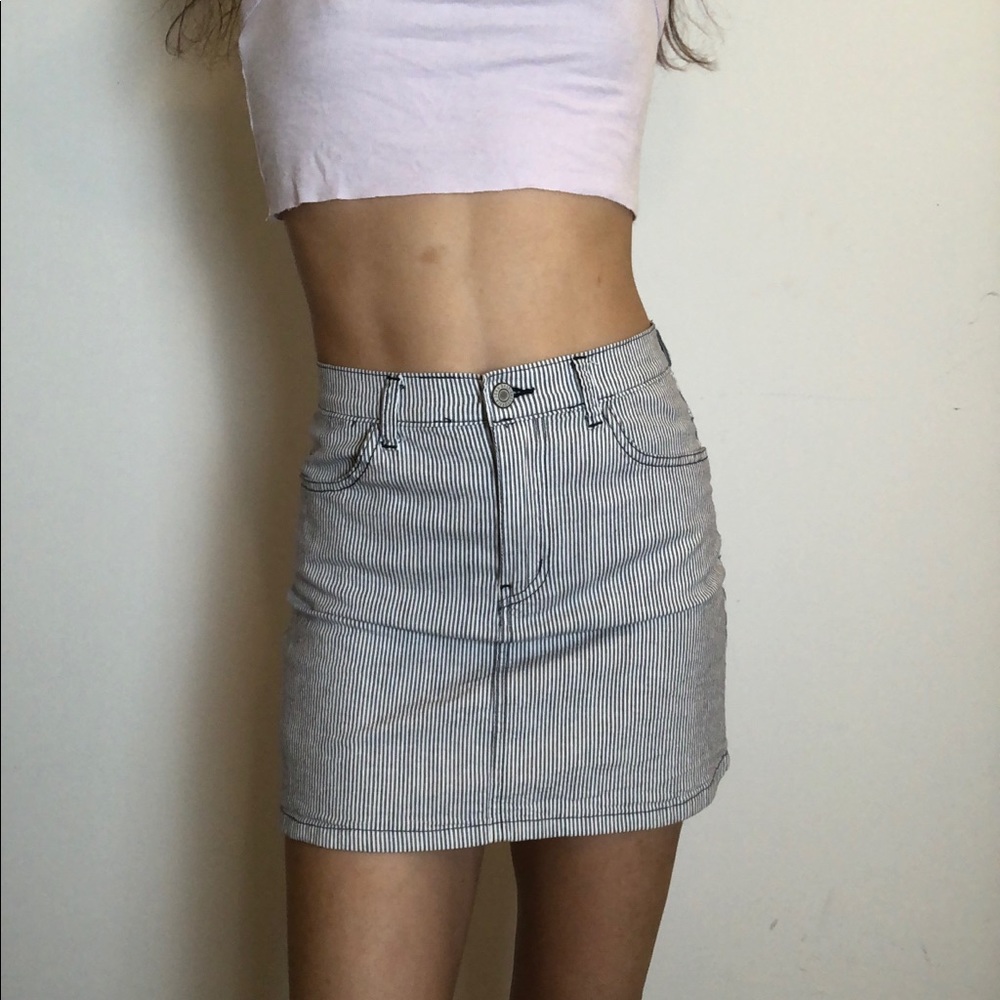 John Galt Blue and White Striped Skirt!